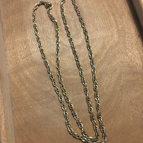 Monet Vintage Rare Gold tone thick Twisted Rope Chain 55” - Picture 2 of 4